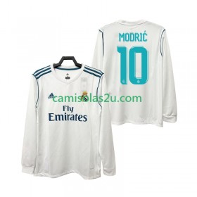 Camisolas de futebol Real Madrid Modrić 10 2017 Retro Equipamento Principal 2018 Manga Comprida